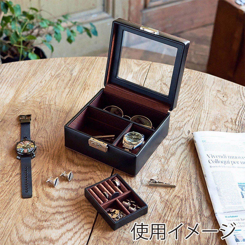 茶谷産業 メンズボックス M 240-575BK 1個(ご注文単位1個)【直送品】