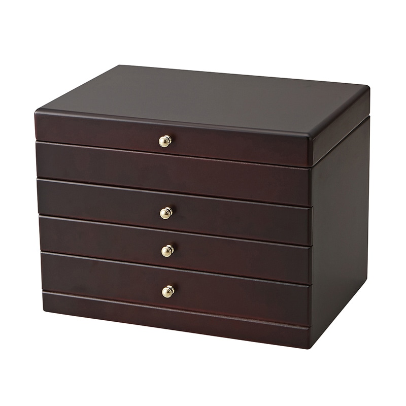 茶谷産業 木製ジュエルケース 3ツ引 017-806 1個（ご注文単位1個）【直送品】