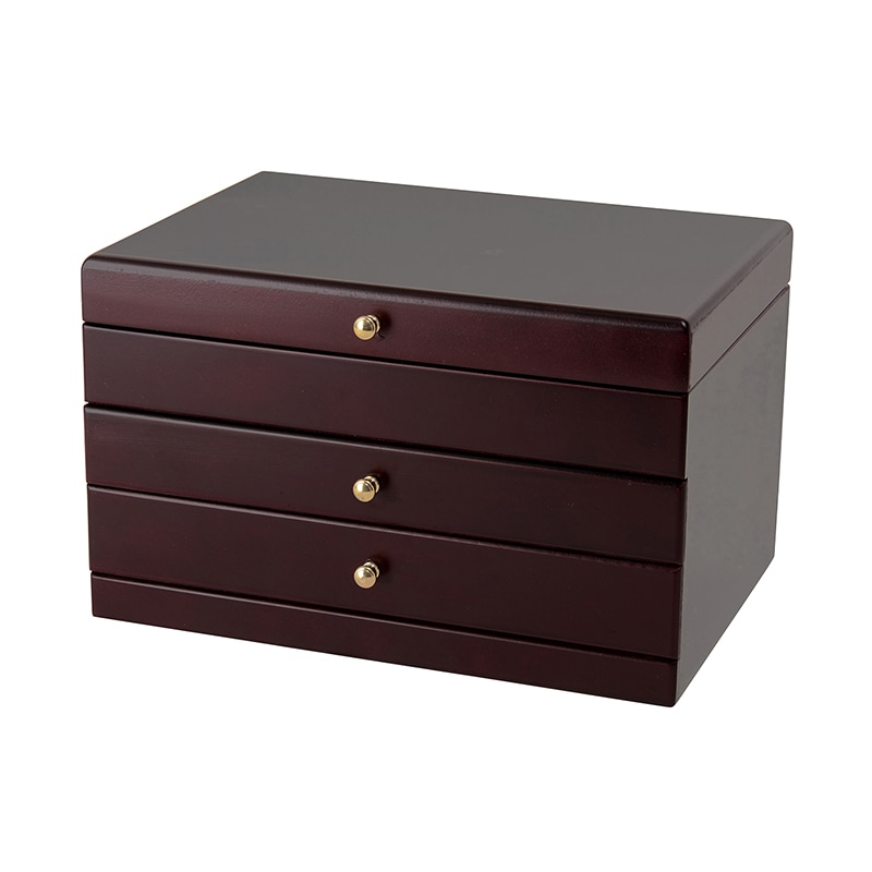 茶谷産業 木製ジュエルケース 2ツ引 017-809 1個（ご注文単位1個）【直送品】