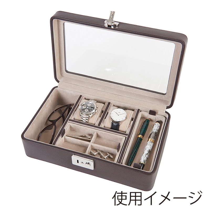 茶谷産業 ルッソ 本革メンズボックス 240-016 1個(ご注文単位1個)【直送品】