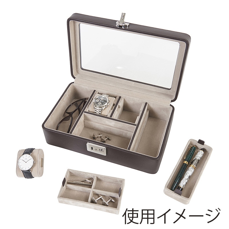 茶谷産業 ルッソ 本革メンズボックス 240-016 1個(ご注文単位1個)【直送品】