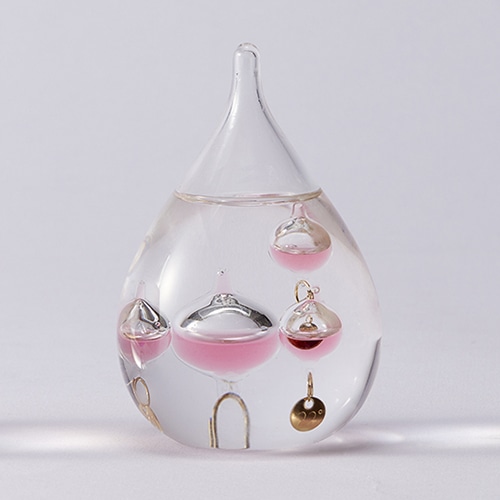 茶谷産業 ガラスフロート温度計 しずく　SS　ピンク 333-216P 1個（ご注文単位1個）【直送品】