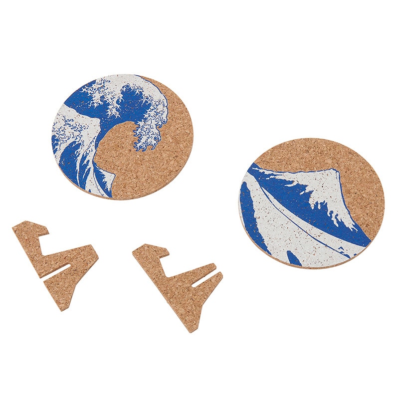 茶谷産業 コルクコースターセット 北斎 030-200 1個（ご注文単位3個）【直送品】