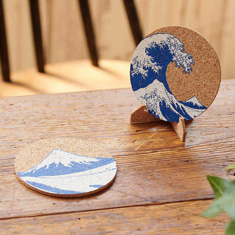 茶谷産業 コルクコースターセット 北斎 030-200 1個（ご注文単位3個）【直送品】