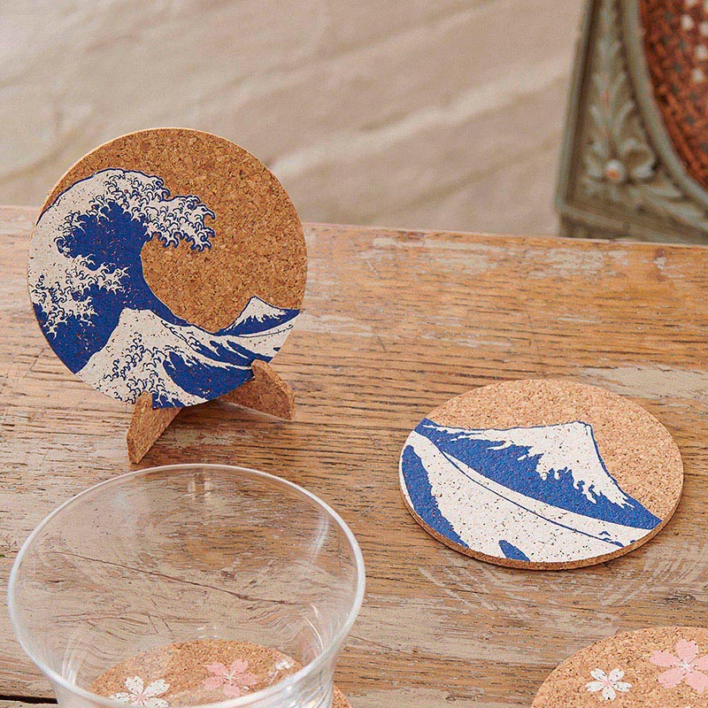 茶谷産業 コルクコースターセット 北斎 030-200 1個（ご注文単位3個）【直送品】
