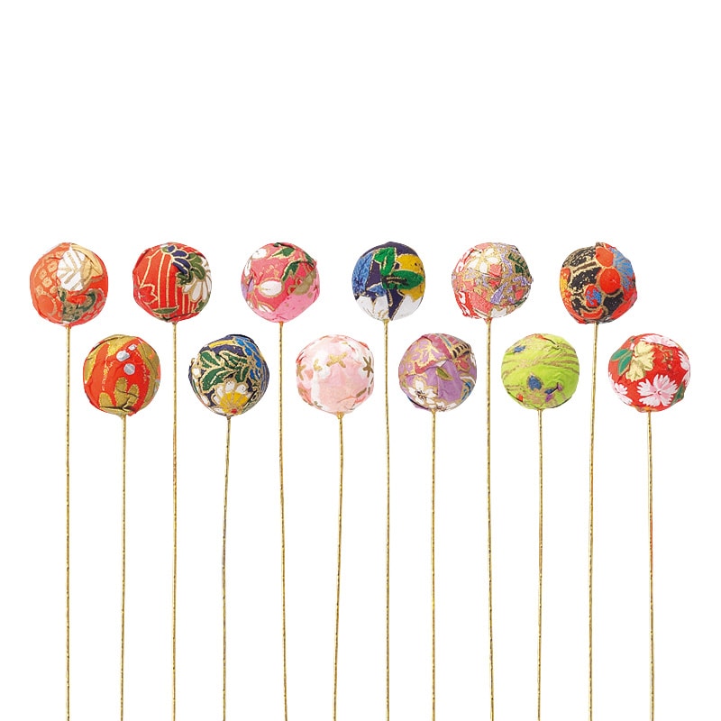 松村工芸 和紙ボールピック S 12種アソート 25-1401-0 1袋(ご注文単位1袋)【直送品】