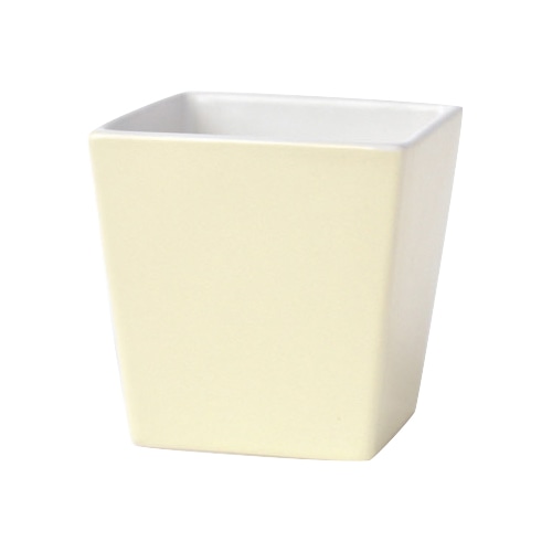 松村工芸 フラワーベース　ビーンズスクエア MC-1024　アイボリー 155-1024-11 1個（ご注文単位4個）【直送品】