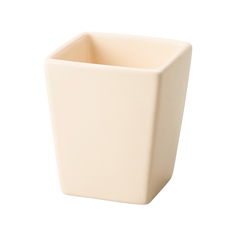 松村工芸 フラワーベース ベーシック 角S MC-1421 シックアイボリー 155-1421-11 1個(ご注文単位6個)【直送品】