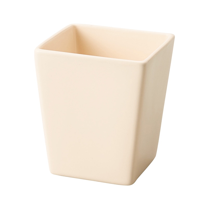 松村工芸 フラワーベース ベーシック 角M MC-1422 シックアイボリー 155-1422-11 1個(ご注文単位4個)【直送品】