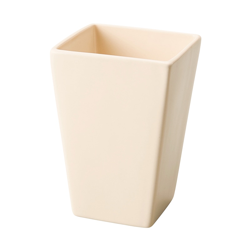 松村工芸 フラワーベース ベーシック 角L MC-1423 シックアイボリー 155-1423-11 1個(ご注文単位1個)【直送品】