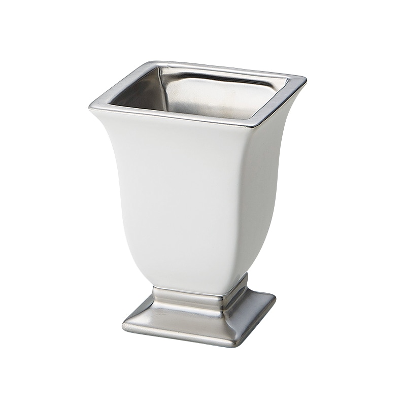 松村工芸 フラワーベース エクラマットカップ M ホワイトシルバー 155-1732-201 1個(ご注文単位1個)【直送品】