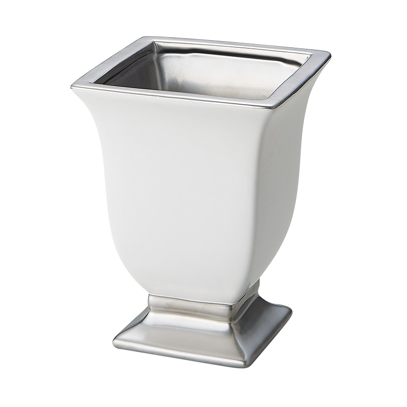 松村工芸 フラワーベース エクラマットカップ L ホワイトシルバー 155-1733-201 1個(ご注文単位1個)【直送品】