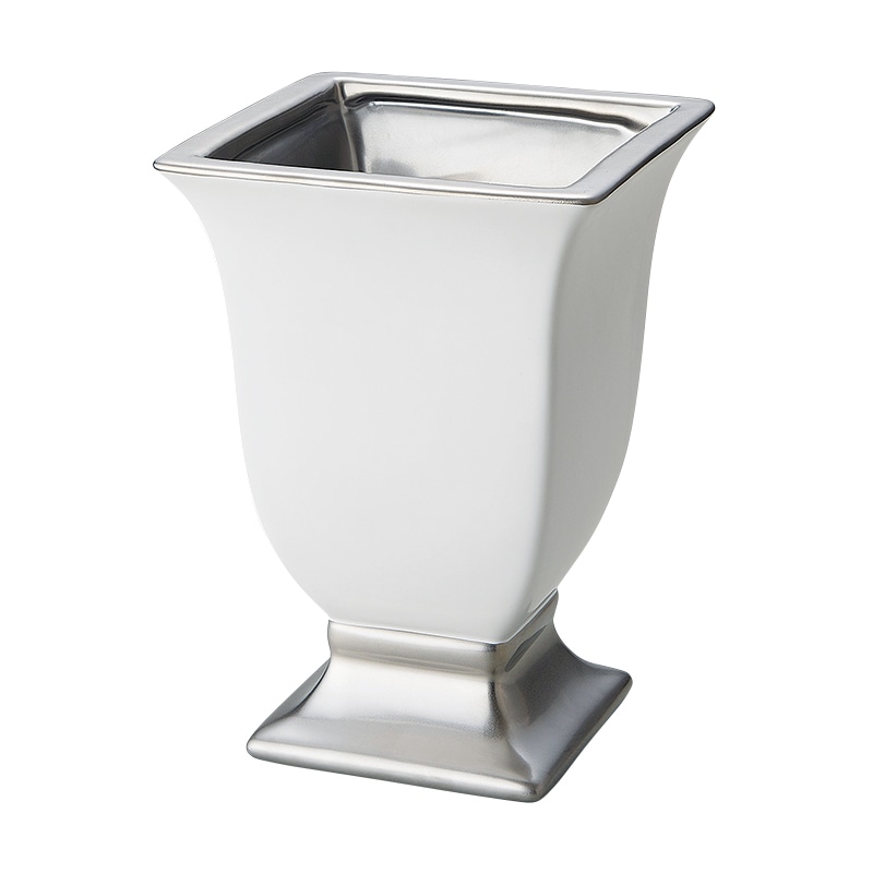 松村工芸 フラワーベース エクラマットカップ LL ホワイトシルバー 155-1734-201 1個(ご注文単位1個)【直送品】