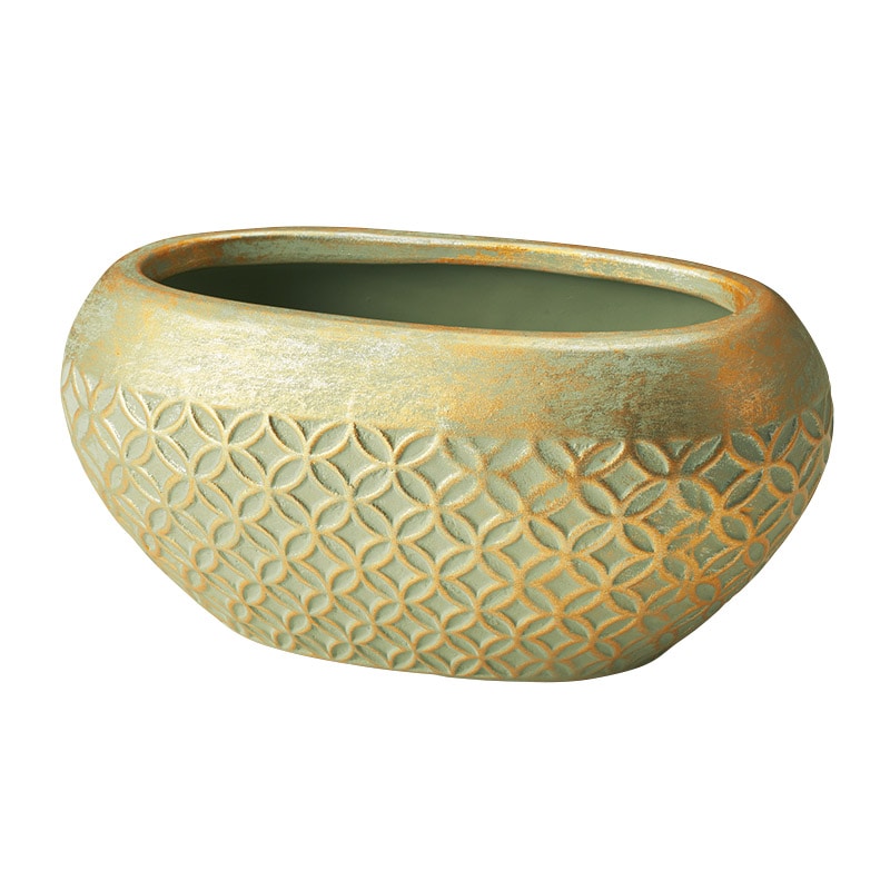 松村工芸 フラワーベース レガーレオーバル MC-2103 ミストグリーン 155-2103-52 1個(ご注文単位1個)【直送品】