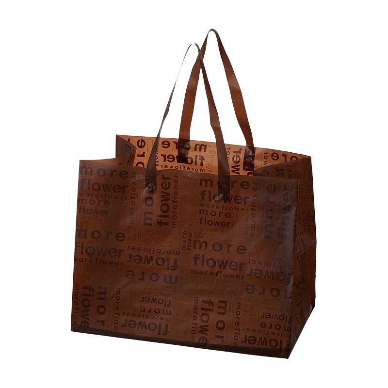 松村工芸 手提げポリ袋 デリバッグモア L ブラウン 162-3644-9 20枚/袋（ご注文単位1袋）【直送品】