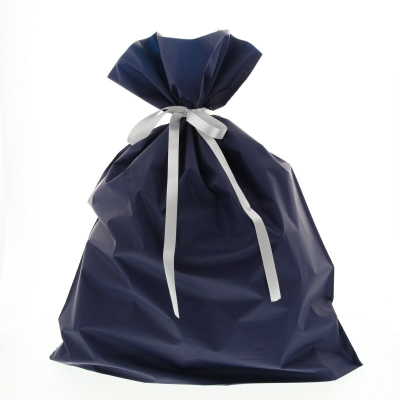 カクケイ ポリ巾着袋 梨地巾着袋 FK2405 LL ネイビー 20枚/パック