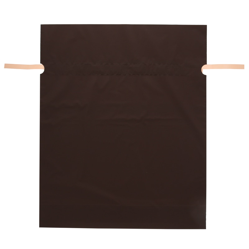 カクケイ ポリ巾着袋 梨地巾着袋 FK2409 LL ブラウン 20枚/パック