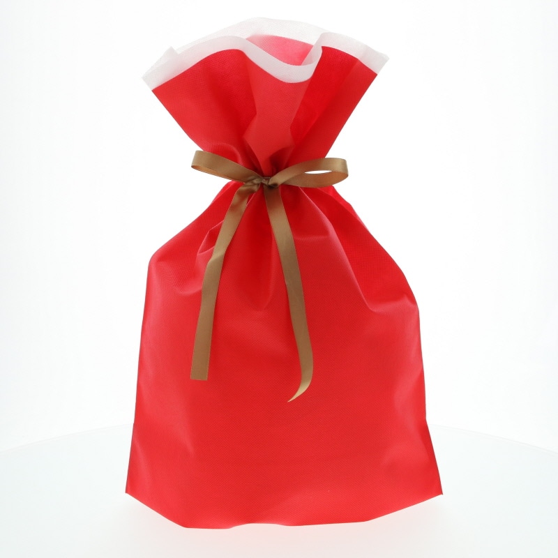 カクケイ 不織布巾着袋 FK3072 L レッド 10枚/パック