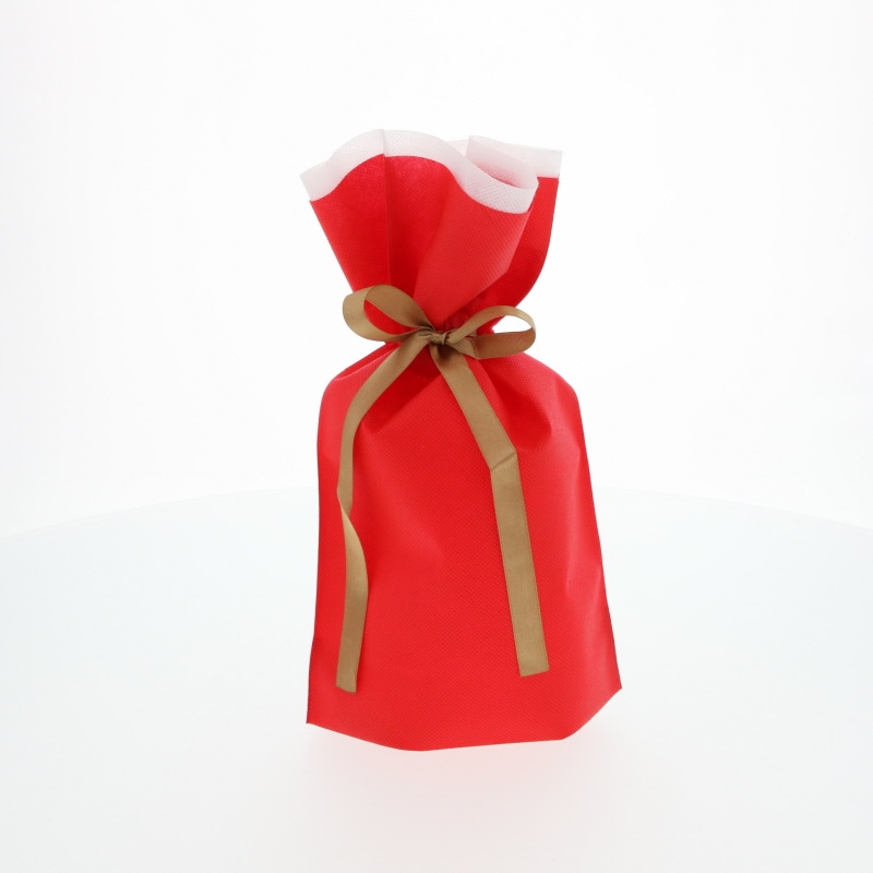 カクケイ 不織布巾着袋 FK3074 S レッド 10枚/パック