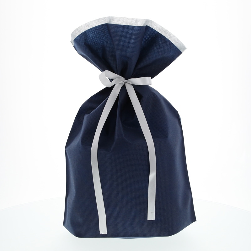 カクケイ 不織布巾着袋 FK3082 L ネイビー 10枚/パック