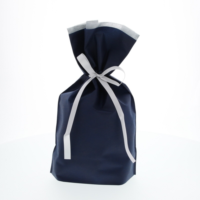 カクケイ 不織布巾着袋 FK3083 M ネイビー 10枚/パック