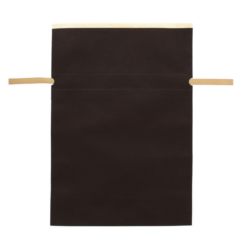 カクケイ 不織布巾着袋 FK3092 L ブラウン 10枚/パック