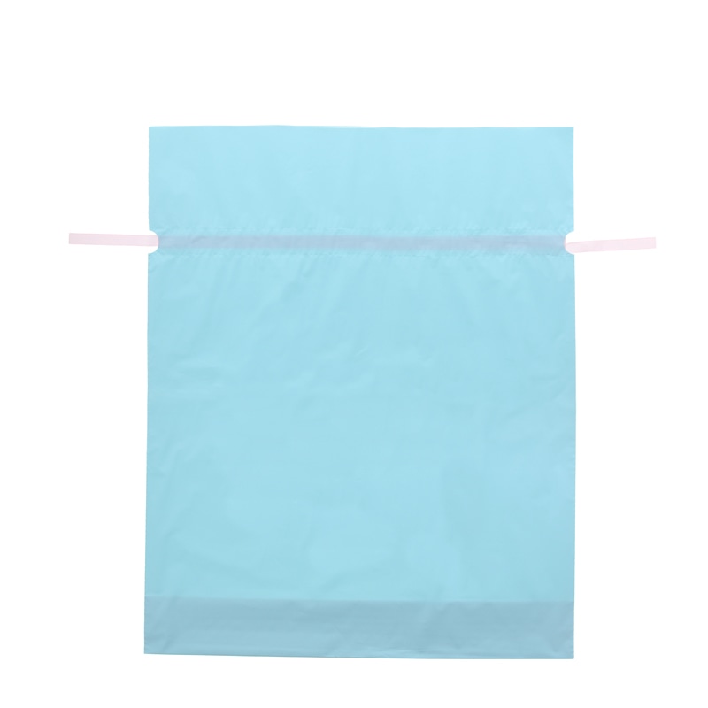 カクケイ ポリ巾着袋 梨地巾着袋 FK2437 LL パステルブルー 20枚/パック