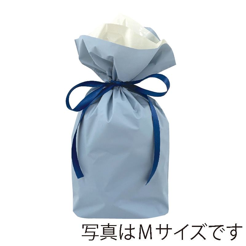 カクケイ 梨地リボン付巾着袋 S　スモーキーブルー　 FK2444 　20枚入/パック（ご注文単位10パック）【直送品】