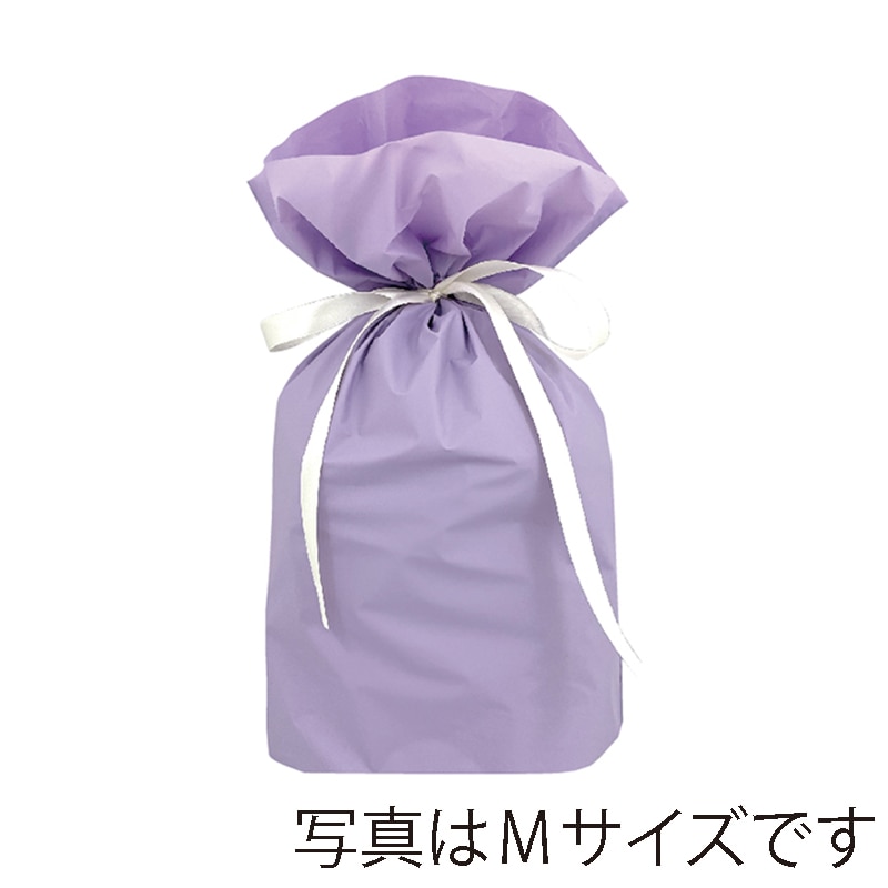 カクケイ 梨地リボン付巾着袋 S　パープル　 FK2448 　20枚入/パック（ご注文単位10パック）【直送品】