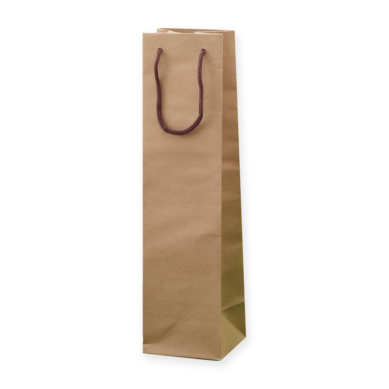 ヤマニパッケージ 一升瓶1本手提袋 K-1002 クラフト 100枚/箱(ご注文単位1箱)【直送品】