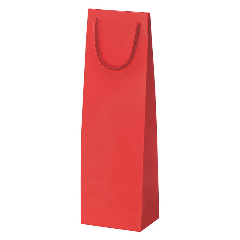 ヤマニパッケージ 手提紙袋　ワイン1本  YW-4　マット赤 100枚/箱（ご注文単位1箱）【直送品】