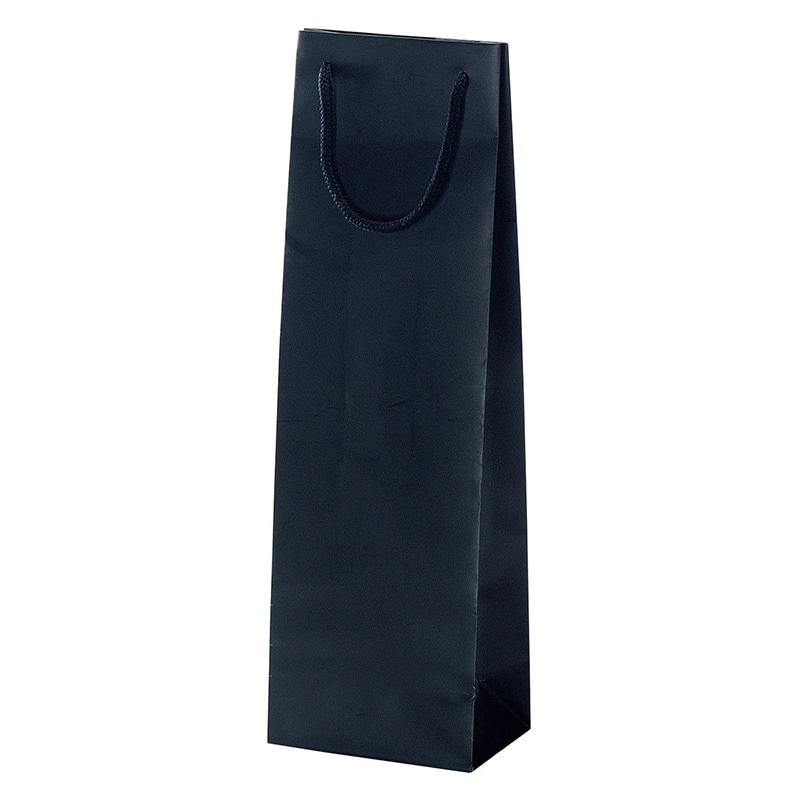 ヤマニパッケージ 手提紙袋　ワイン1本  YW-5　マット黒 100枚/箱（ご注文単位1箱）【直送品】