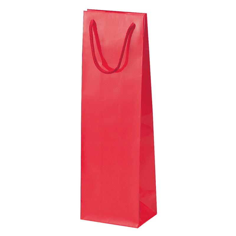 ヤマニパッケージ 手提紙袋　ワイン1本  YW-13　赤 100枚/箱（ご注文単位1箱）【直送品】