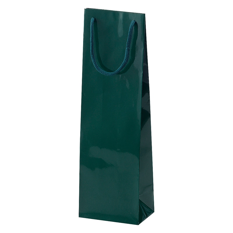 ヤマニパッケージ 手提紙袋　ワイン1本  YW-15　グリーン 100枚/箱（ご注文単位1箱）【直送品】