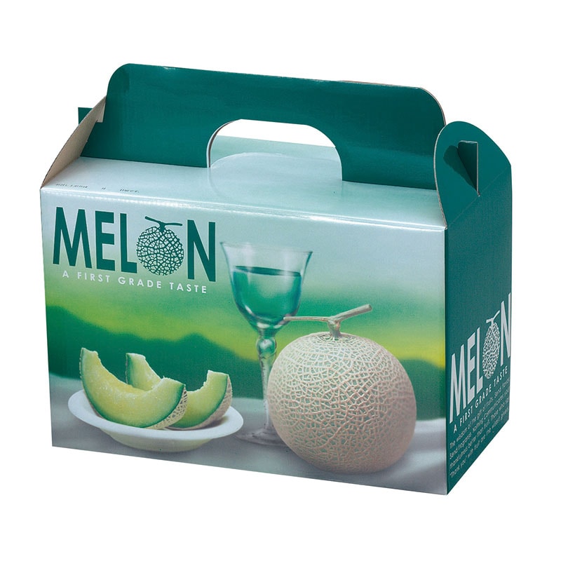 ヤマニパッケージ 手提箱 ビリジスメロン 2ヶ入 L-2084 10枚/束(ご注文単位5束)【直送品】