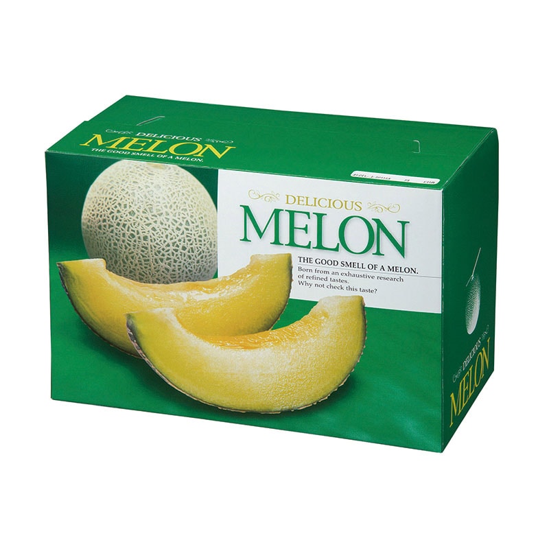 ヤマニパッケージ サービス箱 デリシャスメロン 2ヶ入 L-2112 10枚/束(ご注文単位10束)【直送品】