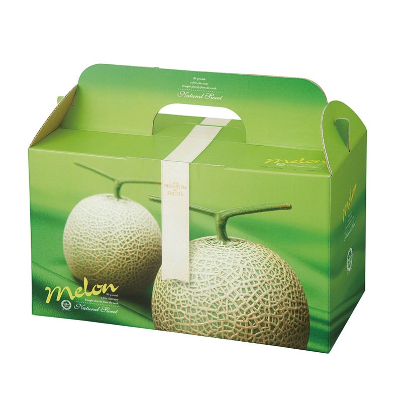 ヤマニパッケージ 手提サービス箱 ジュエルメロン 2ヶ入 L-2114 10枚/束(ご注文単位5束)【直送品】