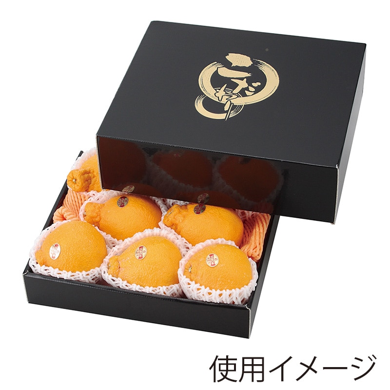 ヤマニパッケージ フルーツ箱　こだわりの黒　中  L-2219　10枚/束（ご注文単位5束）【直送品】