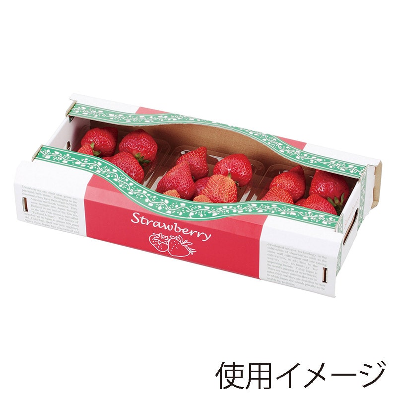 ヤマニパッケージ ストロベリーボックス 3P L-2229 10枚/束（ご注文単位10束）【直送品】
