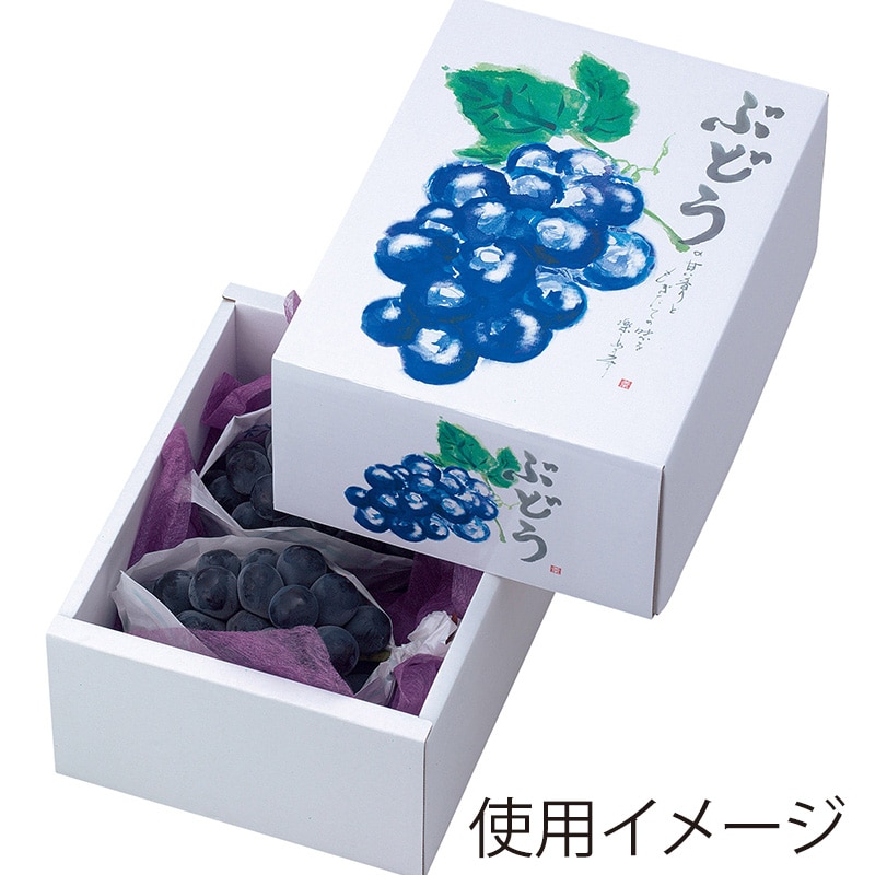ヤマニパッケージ ぶどう箱　もぎたてのぶどう  L-2044　10枚/束（ご注文単位4束）【直送品】