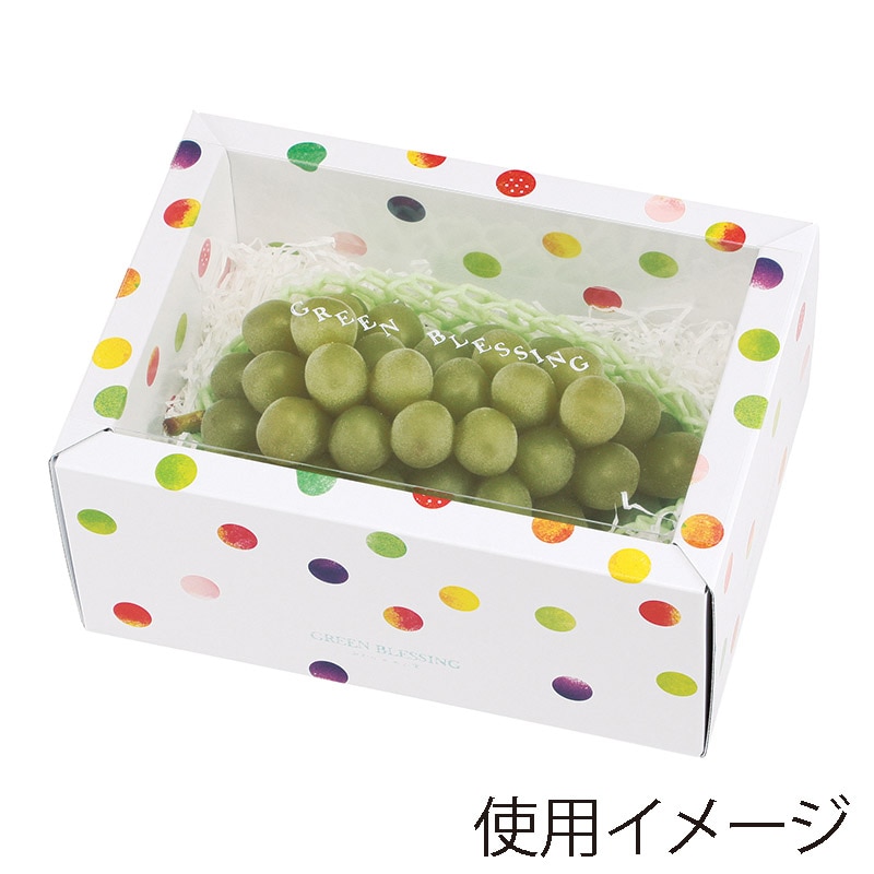 ヤマニパッケージ ギフト箱 みどりのめぐ実 2P ホワイト L-2323 10枚/束(ご注文単位10束)【直送品】