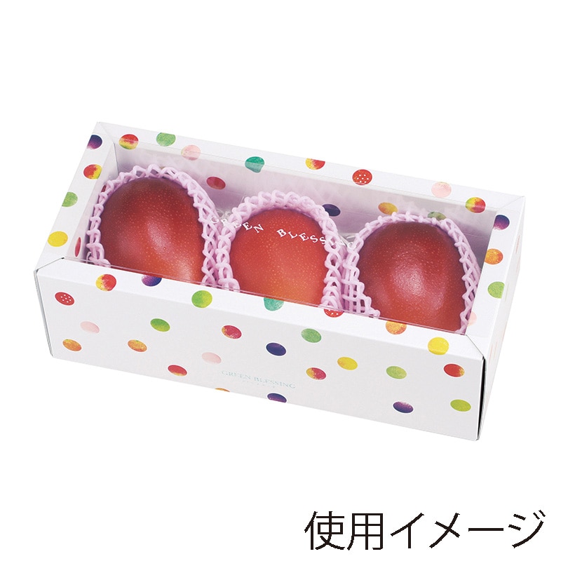 ヤマニパッケージ ギフト箱 みどりのめぐ実 3P ホワイト L-2324 10枚/束(ご注文単位10束)【直送品】