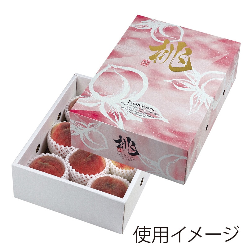 ヤマニパッケージ 桃箱 桃だより 3kg L-2339 10枚/束(ご注文単位4束)【直送品】