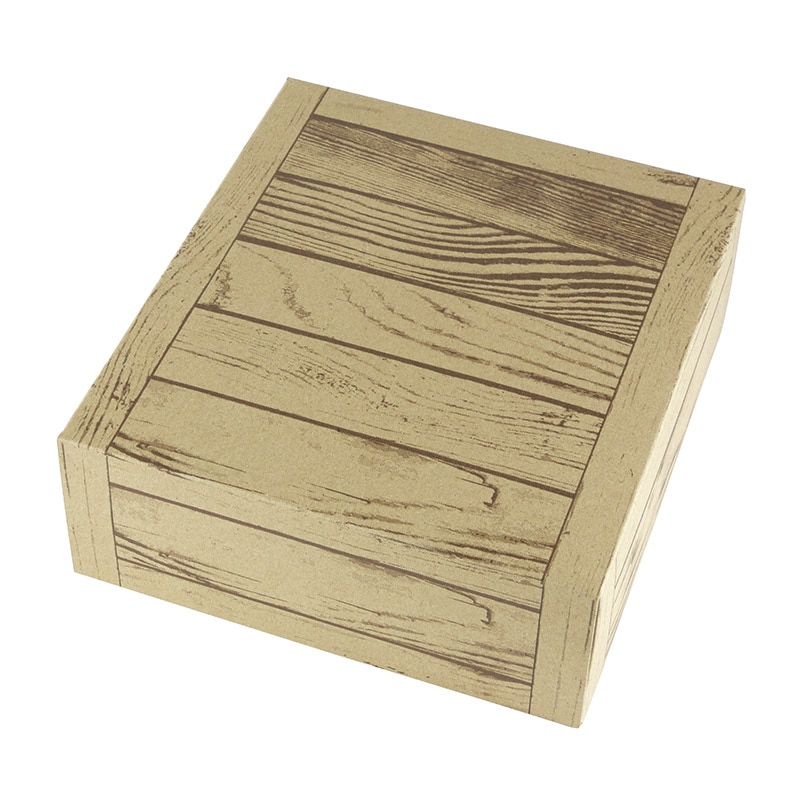 ヤマニパッケージ ギフト箱 フルーツギフト 茶木目箱 ミニ L-2435 10枚/束(ご注文単位5束)【直送品】