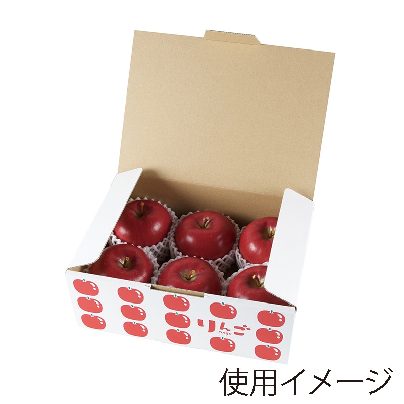 ヤマニパッケージ ギフト箱　イラストりんご ミニ L-2439 10枚/束（ご注文単位8束）【直送品】