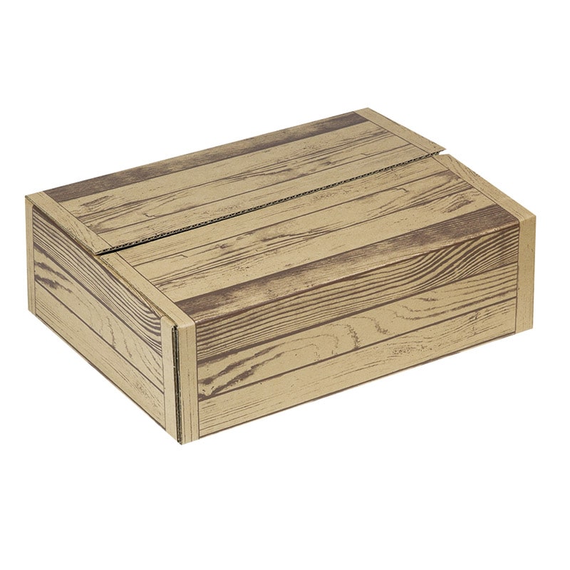 ヤマニパッケージ 茶木目段ボール 小 L-2407 10枚/束(ご注文単位6束)【直送品】