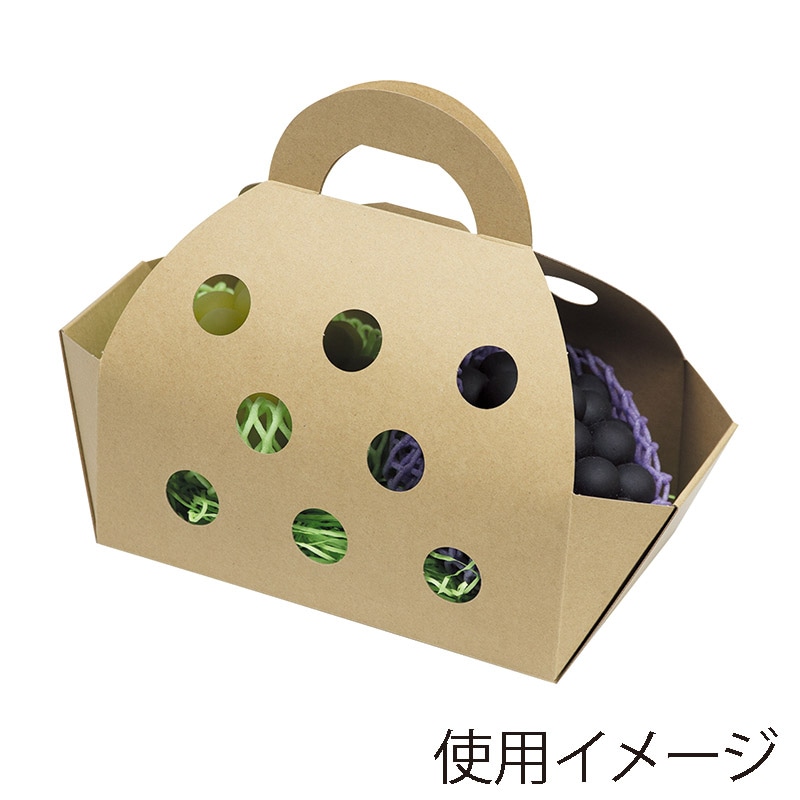 ヤマニパッケージ クラフト手提箱 大 L-2480 10枚/束(ご注文単位10束)【直送品】