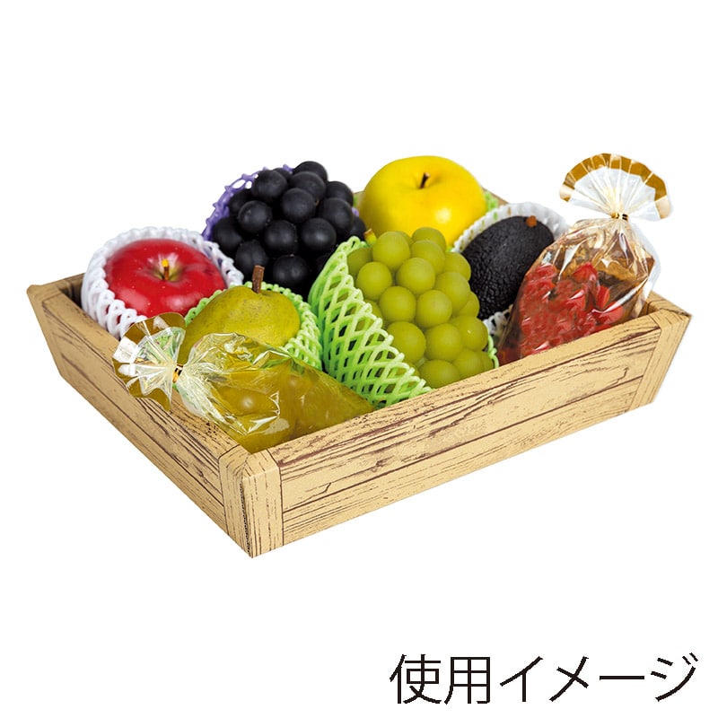 ヤマニパッケージ サービス箱 ウッディトレー 中 L-2491 10枚/束(ご注文単位10束)【直送品】