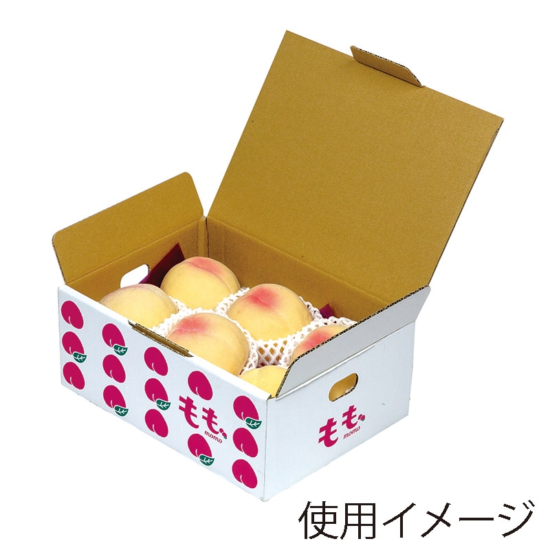 ヤマニパッケージ ギフト箱 イラスト もも L-2492 10枚/束(ご注文単位8束)【直送品】
