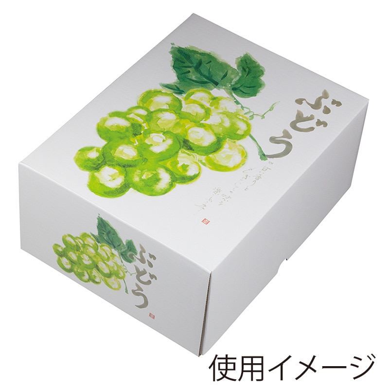 ヤマニパッケージ ぶどう箱　もぎたてのぶどう グリーン L-2501　10枚/束（ご注文単位4束）【直送品】